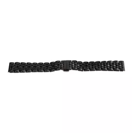   Black metal watch bracelet with butterfly clasp, 18 mm – 7137-8