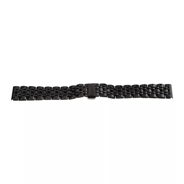 Black metal watch bracelet with butterfly clasp, 18 mm – 7137-8