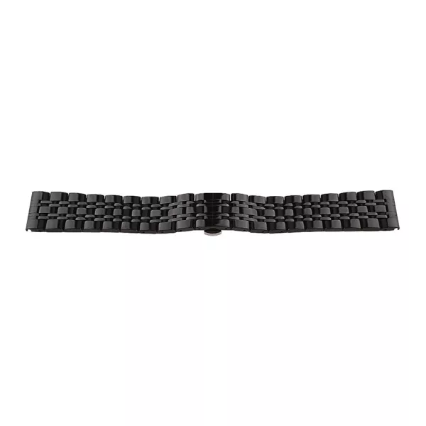 Black metal watch bracelet with butterfly clasp, 22 mm – 7137-9