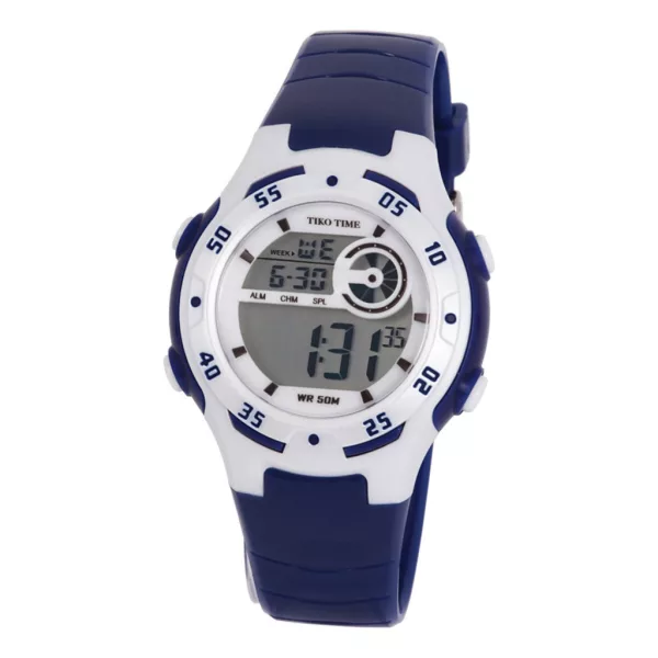 Tiko Time blue and white women's digital watch 7455-1