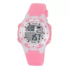 Tiko Time pink and white women's digital watch 7455-3