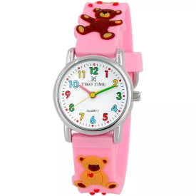 Tiko Time kids' watch with teddy bear motif 7469-4