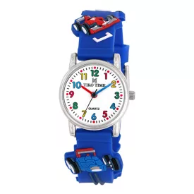 Tiko Time kids' watch with racing car motif 7471-8