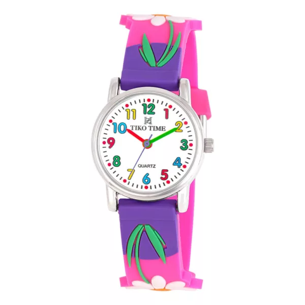 Tiko Time kids' watch with flower motif 7472-2