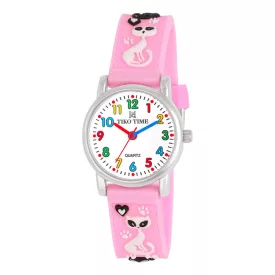 Tiko Time kids' watch with kitten motif 7472-9
