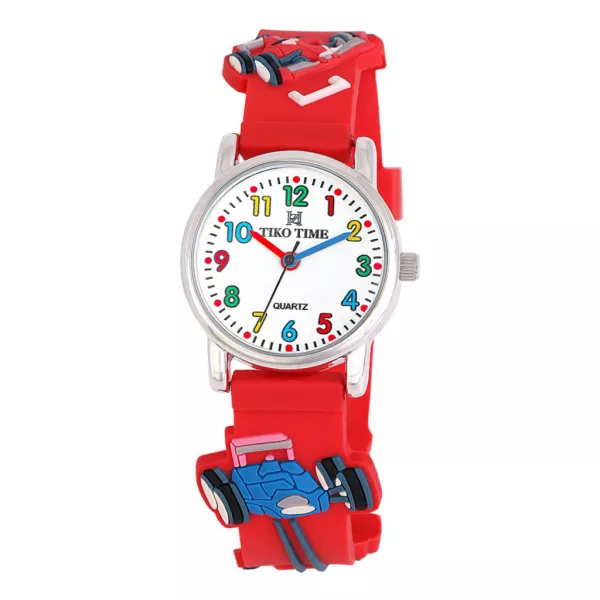 Tiko Time kids' watch with racing car motif 7473-8
