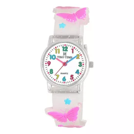 Tiko Time kids' watch with butterfly motif 7474-0