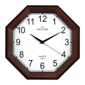 Tiko Time walnut wooden wall clock 7647-2