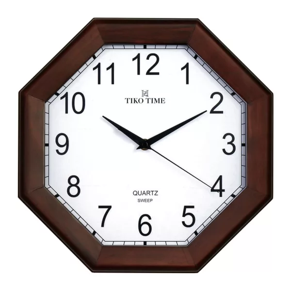 Tiko Time walnut wooden wall clock 7647-2