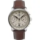 Zeppelin 100 Jahre men's watch 7674-6, beige dial, brown leather strap
