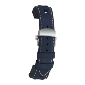   Rochet Le Mans navy blue leather watch strap, 22 mm – 7932206BD