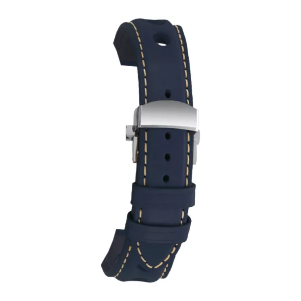 Rochet Le Mans navy blue leather watch strap, 22 mm – 7932206BD