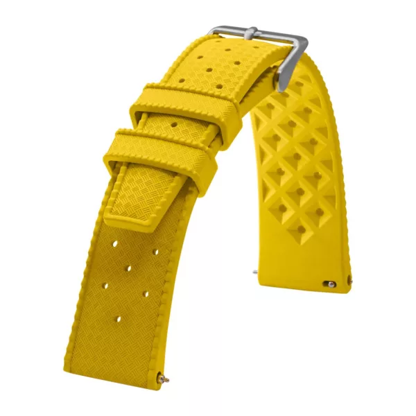 Rochet Tropic yellow rubber watch strap, 22 mm – 8402209