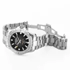 Roamer Deep Sea 200 men's watch 860983 41 55 70, black dial, silver stainless steel strap