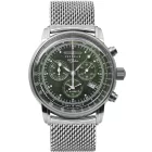 Zeppelin 100 Years men's watch 8680M-4, green dial, silver stainless steel strap