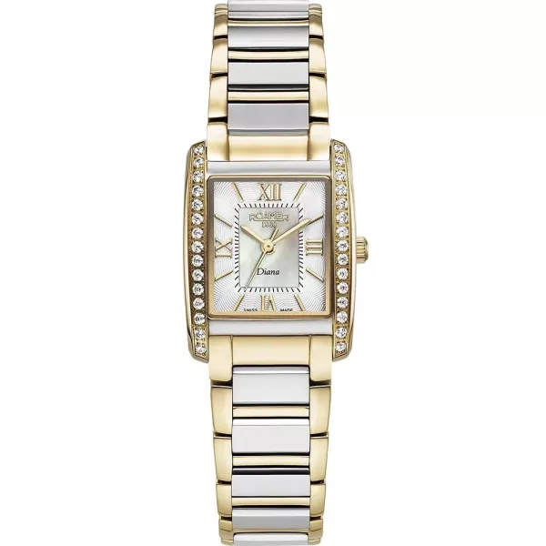 Roamer Diana women's watch 869847 47 20 20, silver dial, gold stainless steel strap