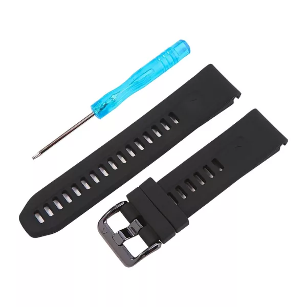 Black silicone strap with Garmin QuickFit fitting, 22 mm – 9355-9