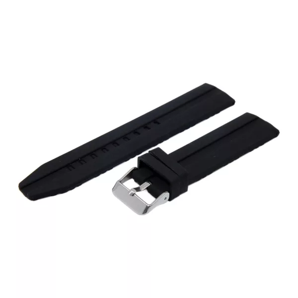 Black plastic watch strap, 22 mm – 9437-9