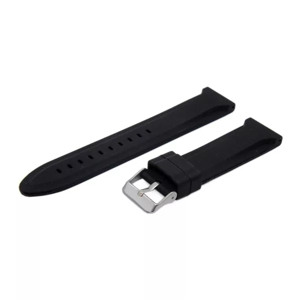 Black plastic watch strap, 22 mm – 9438-9
