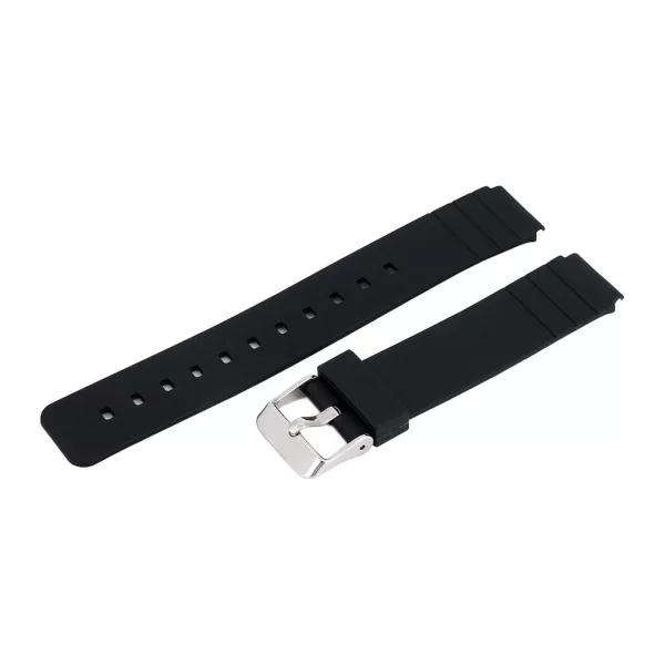 Black plastic watch strap, 16 mm – 9455-6