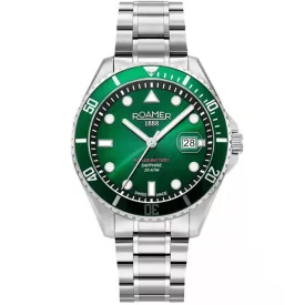 Roamer Pro Scuba 200 men's watch 969845 41 75 20, green dial, silver stainless steel strap