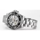 Roamer Premier Skeleton Special Edition men's watch set 986984 41 85 20, black dial, silver stainless steel strap