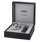 Roamer Premier Skeleton Special Edition men's watch set 986984 41 85 20, black dial, silver stainless steel strap