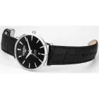 Roamer Valais men's watch set 988833 41 85 05, black dial, silver leather strap