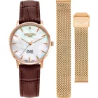Roamer Valais Diamond women's watch set 989847 49 10 05, rose gold stainless steel strap