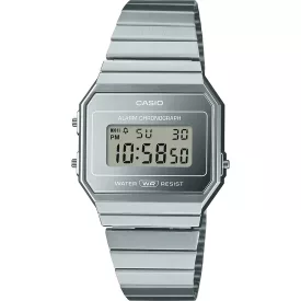 Casio Vintage unisex watch A700WEV-7AEF, silver dial, silver stainless steel strap