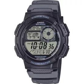 Casio Collection men's watch AE-1000W-8AVEF, black dial, gray plastic strap