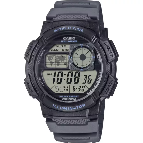 Casio Collection men's watch AE-1000W-8AVEF, black dial, gray plastic strap