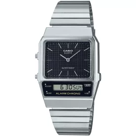 Casio Vintage unisex watch AQ-800E-1AEF, black dial, silver stainless steel strap