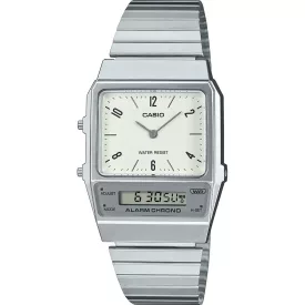 Casio Vintage unisex watch AQ-800E-7A2EF, silver dial, silver stainless steel strap