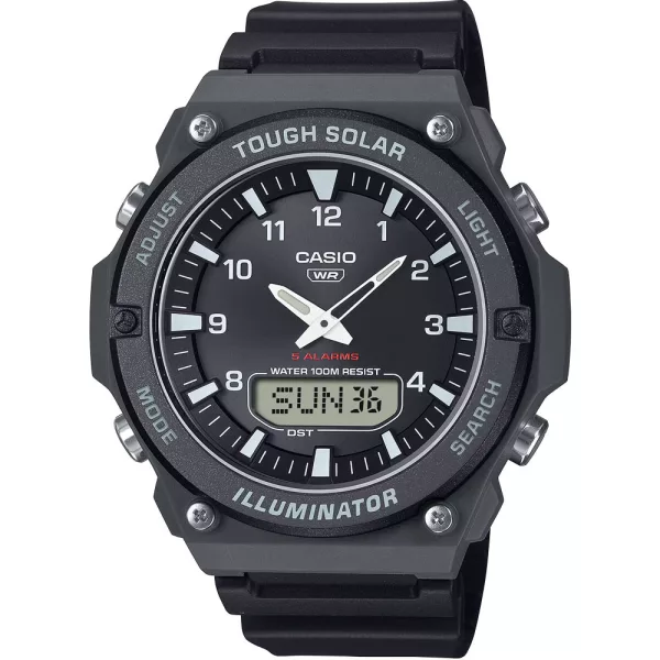 Casio Collection men's watch AQ-S820W-1AVEF, black dial, black plastic strap