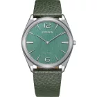 Citizen Suratto men's watch AR3120-32X, green dial, green leather strap