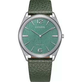 Citizen Suratto men's watch AR3120-32X, green dial, green leather strap