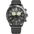 Citizen Chrono men's watch AT2565-05E, gray dial, black silicone strap