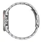 Citizen Chrono men's watch AT2566-88E, black dial, silver stainless steel strap