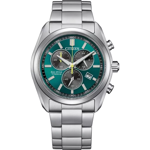 Citizen Titanium men's watch AT2590-59X, blue dial, silver titanium strap