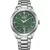 Citizen Elegance Man men's watch AW0151-85X, green dial, silver stainless steel strap