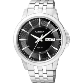 Citizen Elegance Man men's watch BF2011-51E, black dial, silver stainless steel strap