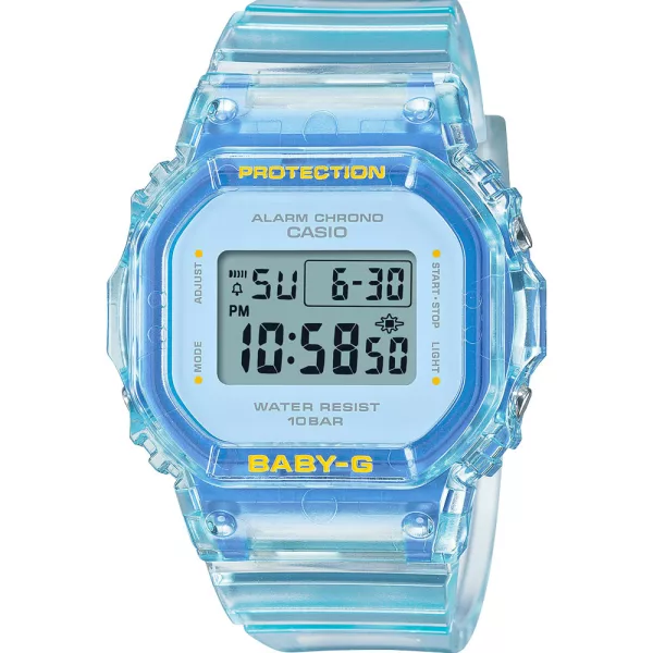 Casio Baby-G women's watch BGD-565SJ-2ER, blue dial, blue plastic strap