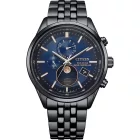 Citizen Promaster Moonphase men's watch BY1035-56L, blue dial, black stainless steel strap