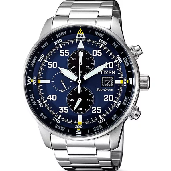 Citizen Elegance men's watch CA0690-88L, blue dial, silver stainless steel strap