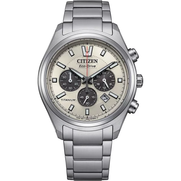 Citizen Titanium men's watch CA4750-51A, gray dial, silver titanium strap