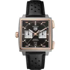 Tag Heuer Monaco Chronograph men's watch CDW2150.FC8360, black dial, black leather strap