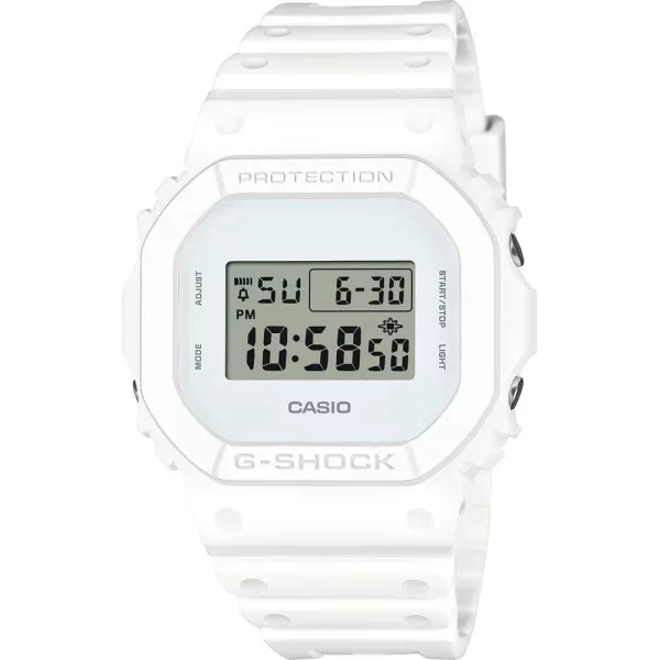 Casio G-Shock men's watch DW-5600WW-7ER, white dial, white plastic strap