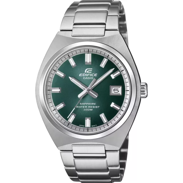 Casio Edifice men's watch EFB-109D-3AVEF, green dial, silver stainless steel strap
