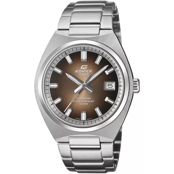 Casio Edifice men's watch EFB-109D-5AVEF, brown dial, silver stainless steel strap